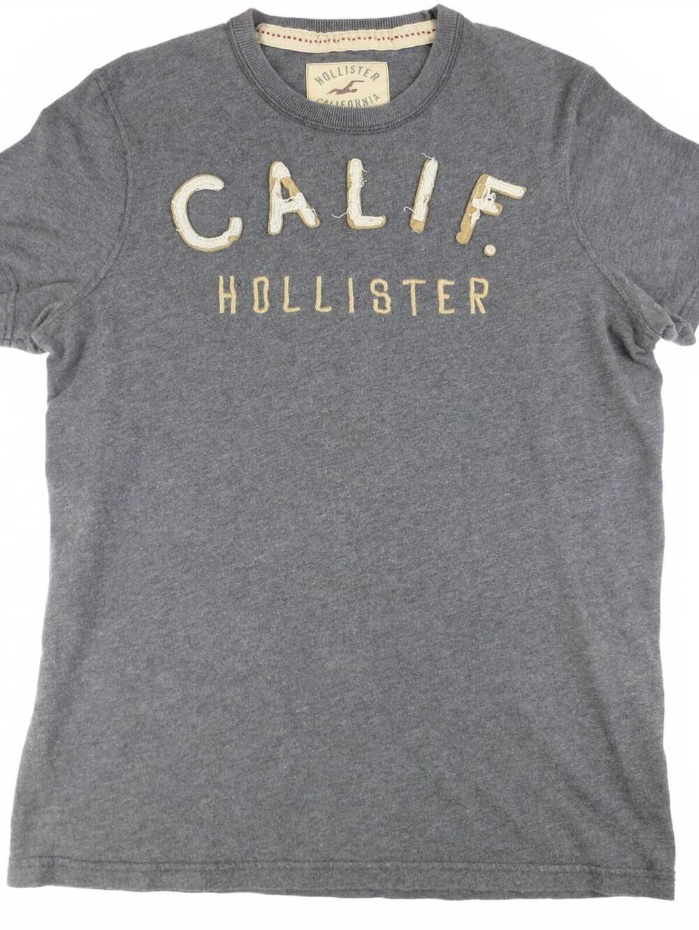 Hollister California Logo Gray Short Sleeve T-Shirt Size Med